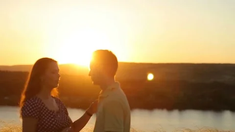 Couple In Love At Sunset. Stock Footage 79104646