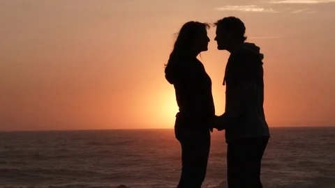 Couple In Love At Sunset Stock Footage 79248147