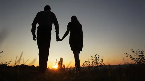 Couple In Love Walking Stock Footage 54134170