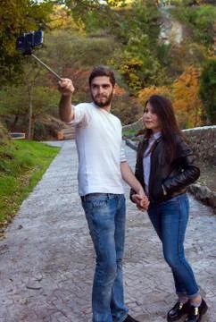 Couple making selfie Foto stock