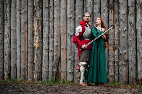 Couple medieval. Stock Photos