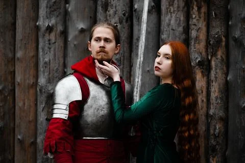 Couple medieval. Stock Photos