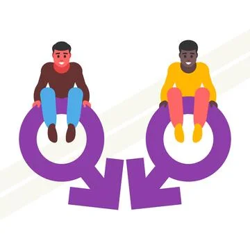 Couple-of-men Stock Illustration