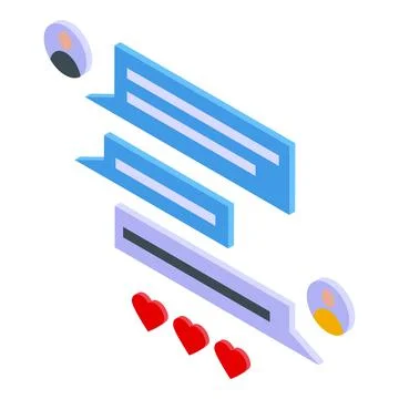 Couple messaging icon isometric vector. Love phone Ilustração Stock