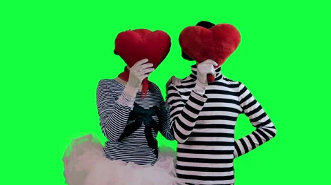The couple of mimes in love Stock Footage 45395556