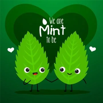 A couple of mint is holding hand. Vector Illustration Stock Illustration