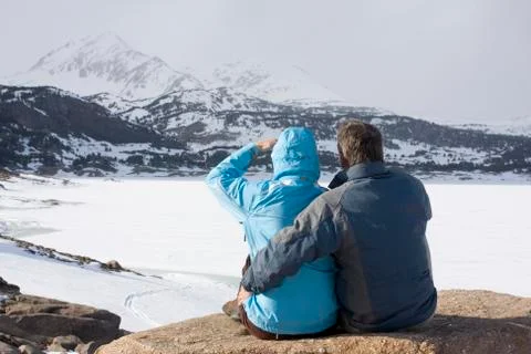 Couple in the mountains 写真素材