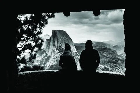 Couple in Mountains Foto stock