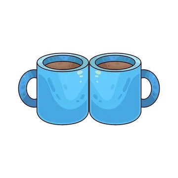 Couple mug illustration Ilustração Stock