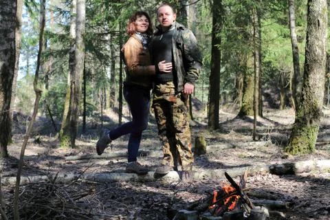 Couple in nature Stock Photos
