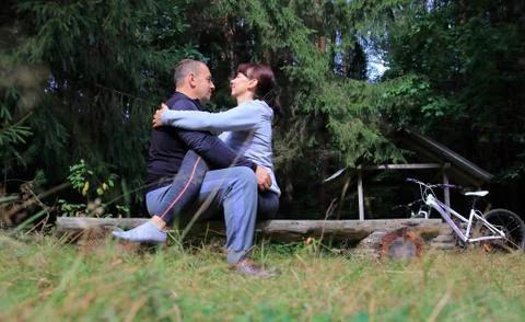 Couple in nature Stock Photos