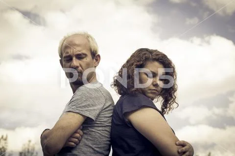 Couple in negative attitude angry Stock Photos