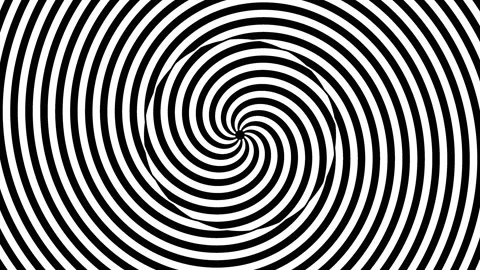 Couple of Nested Hypnotic Swirl Spirals Opposite Directions Stock Footage 153947562