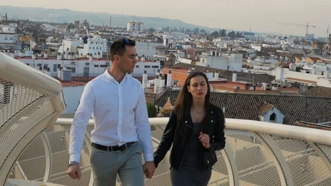 Couple observation deck Stock Footage 88192000