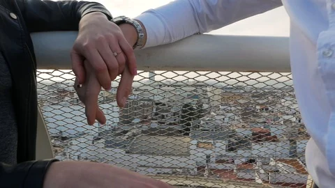 The couple on the observation deck Video stock 88192105