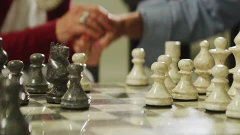 Couple of old people playing chess Stock Footage 264073997