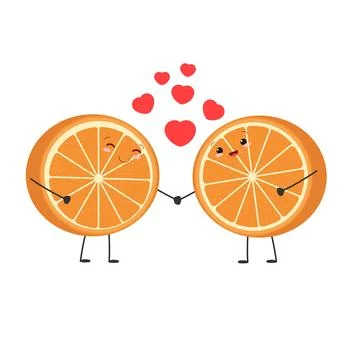 Couple of oranges in love. Stock Illustration