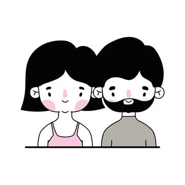 Couple over a white background Ilustração Stock