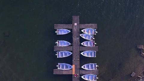 Couple Overhead On Dock Stock Footage 95861256