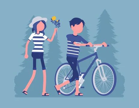 Couple in a park Stock Illustration