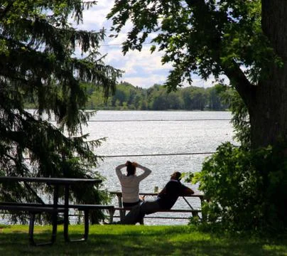 Couple in a park Foto stock