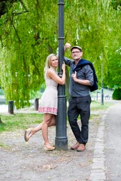 Couple in a park Stock Photos