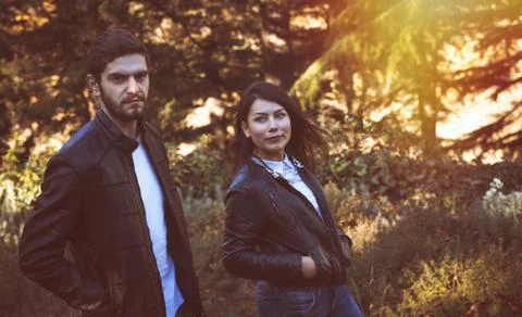 Couple in park Stock Photos
