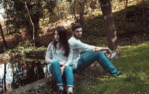 Couple in park Stock Photos
