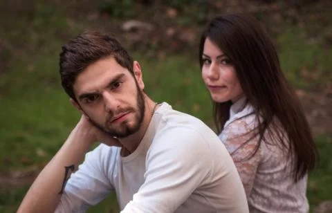 Couple in park Stock Photos