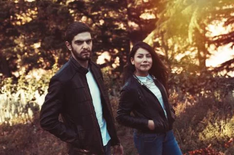 Couple in park Stock Photos