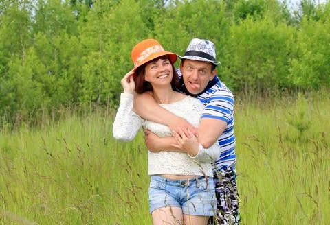 Couple in the park Foto stock