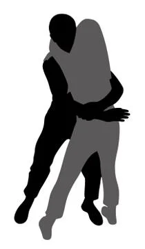 Couple passionately hug Stock Illustration