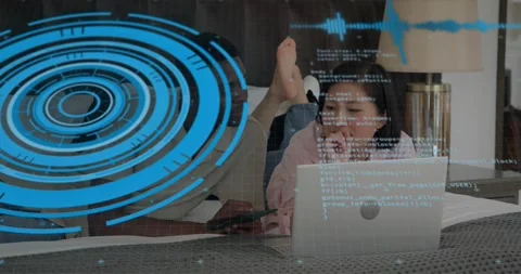 Couple pausing typing turning toward phone as man angling phone laughing under Stock Footage 320415688