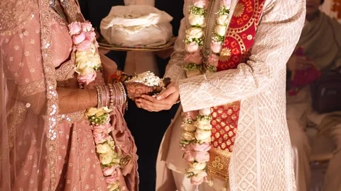 Couple Performing Traditional Indian Wedding Rituals Stock Footage 341579331