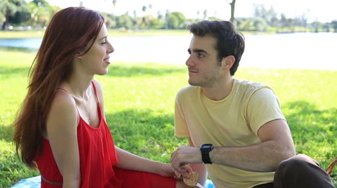 Couple at picnic Stock Footage 46871570
