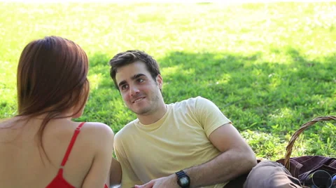 Couple at picnic Stock Footage 46871592