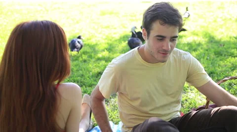 Couple at picnic Stock Footage 46871617