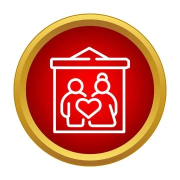 Couple in picture frame symbolizing enduring love relationship Stock Illustration