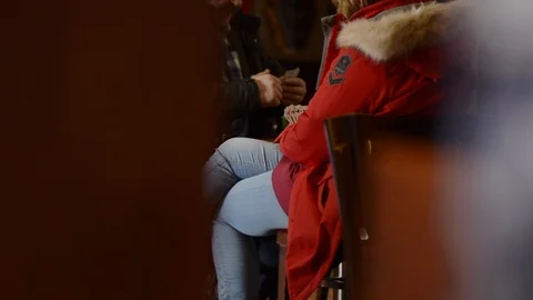 Couple is playing cards Video stock 88761248