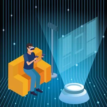 Couple playing with virtual reality Stock Illustration