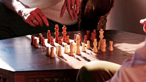 Couple plays chess Stock Footage 339890795