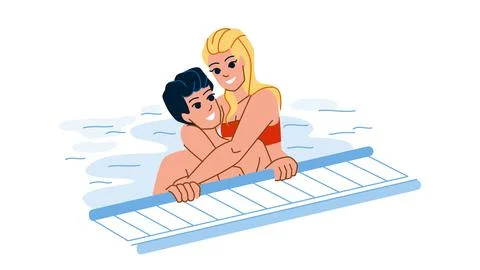 Couple pool vector Stock Illustration