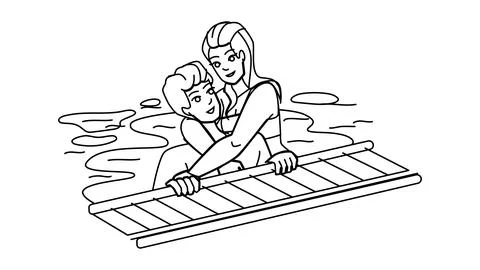 Couple pool vector Stock Illustration