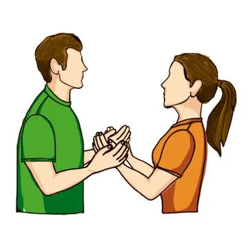 Couple poses over white background vector,illustration Ilustração Stock