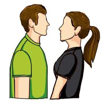 Couple poses over white background vector,illustration Ilustração Stock