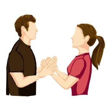 Couple poses over white background vector,illustration Ilustração Stock