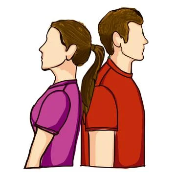 Couple poses over white background vector illustration Ilustração Stock