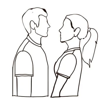 Couple poses over white background vector,illustration Ilustração Stock