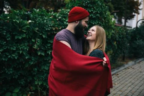 Couple posing in the park Stock Photos