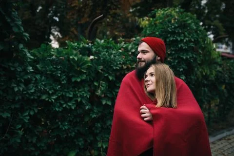 Couple posing in the park Stock-Fotos